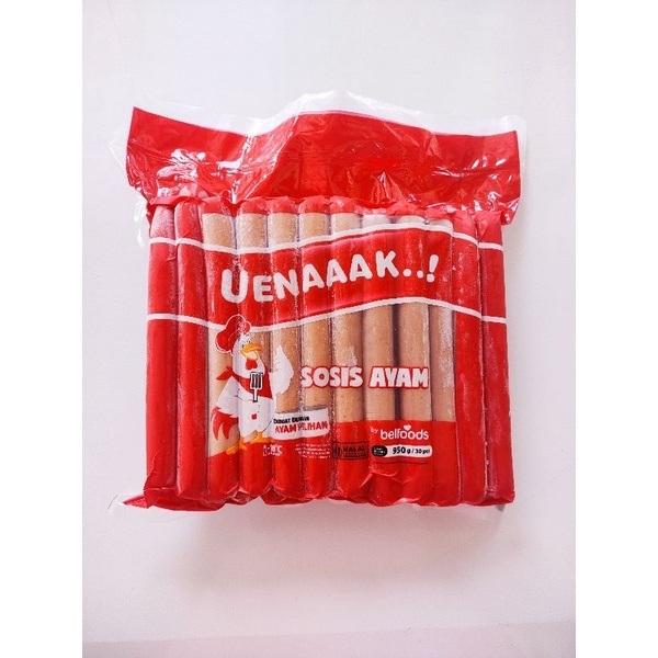 

SOSIS AYAM BELFOODS UENAK 950GR HALAL CHICKEN SAUSAGE UENAAAK