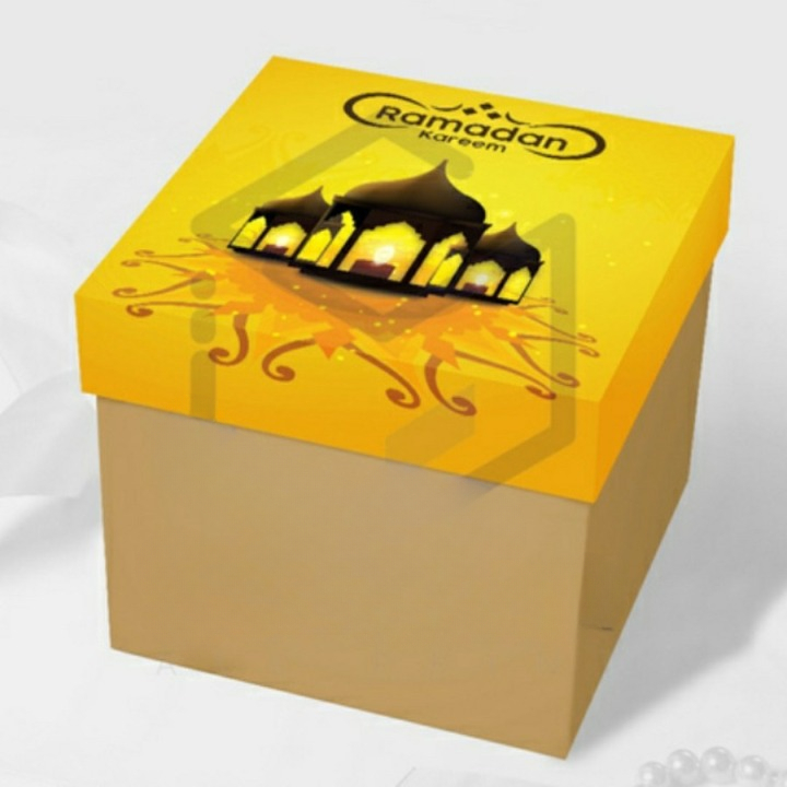 

10 dus kue lebaran edisi motif lampion kuning ukuran 25 x 25 x 20 cm kardus hampers idul fitri eid mubarak