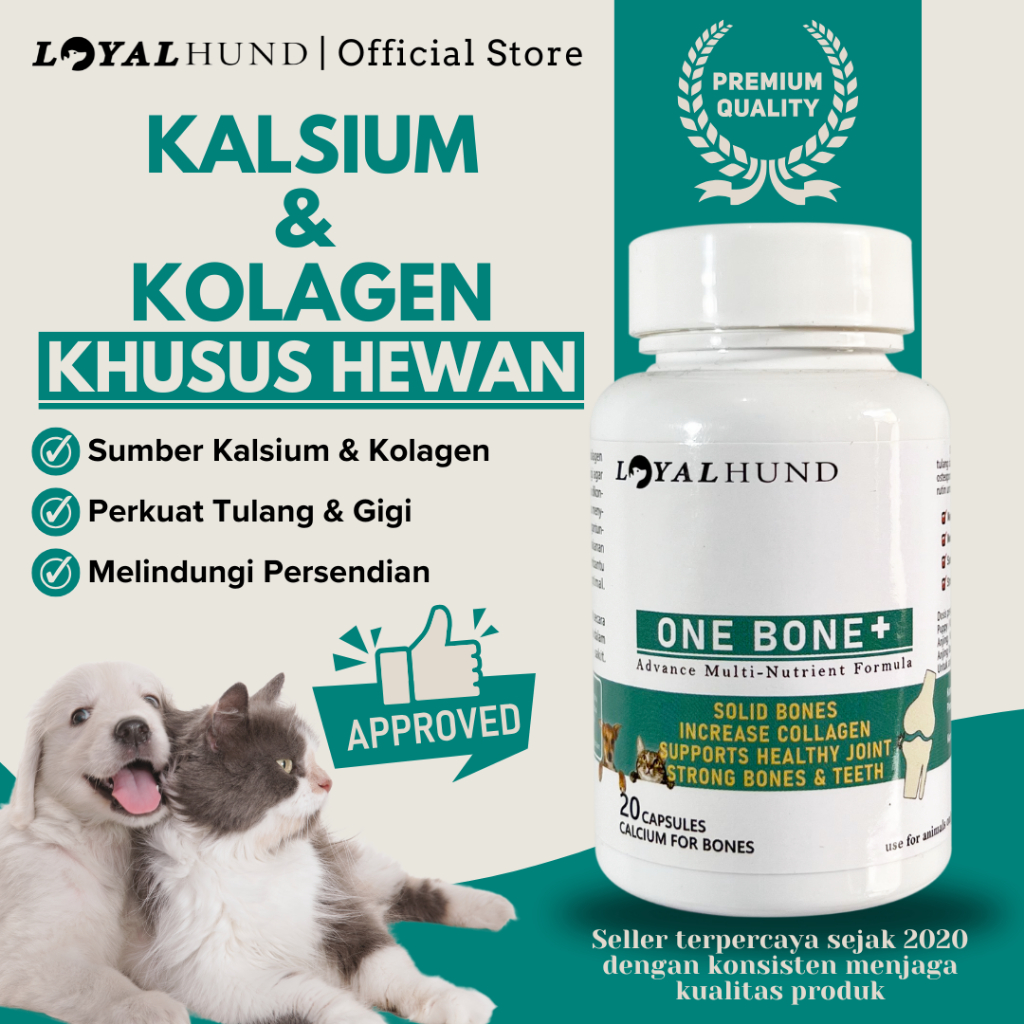 

23bagusmenshop - One Bone+ Suplemen Kalsium Collagen Tulang & Gigi Anjing Kucing Sehat