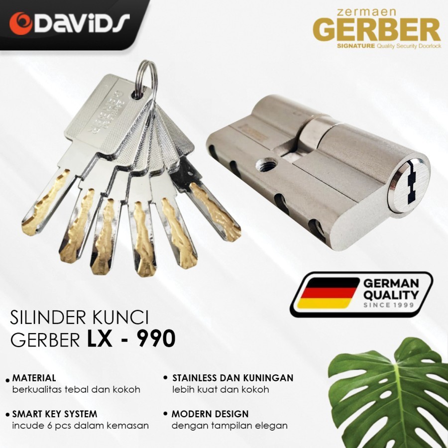 Silinder Kunci Pintu Besar Anak Cylinder 60mm Gerber Comp Key Gerber
