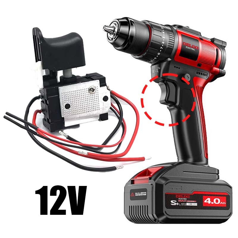 7.5-12V Saklar Bor Listrik Switch Control DC Bor Baterai Saklar Mesin Bor Baterai DC Cordless Saklar