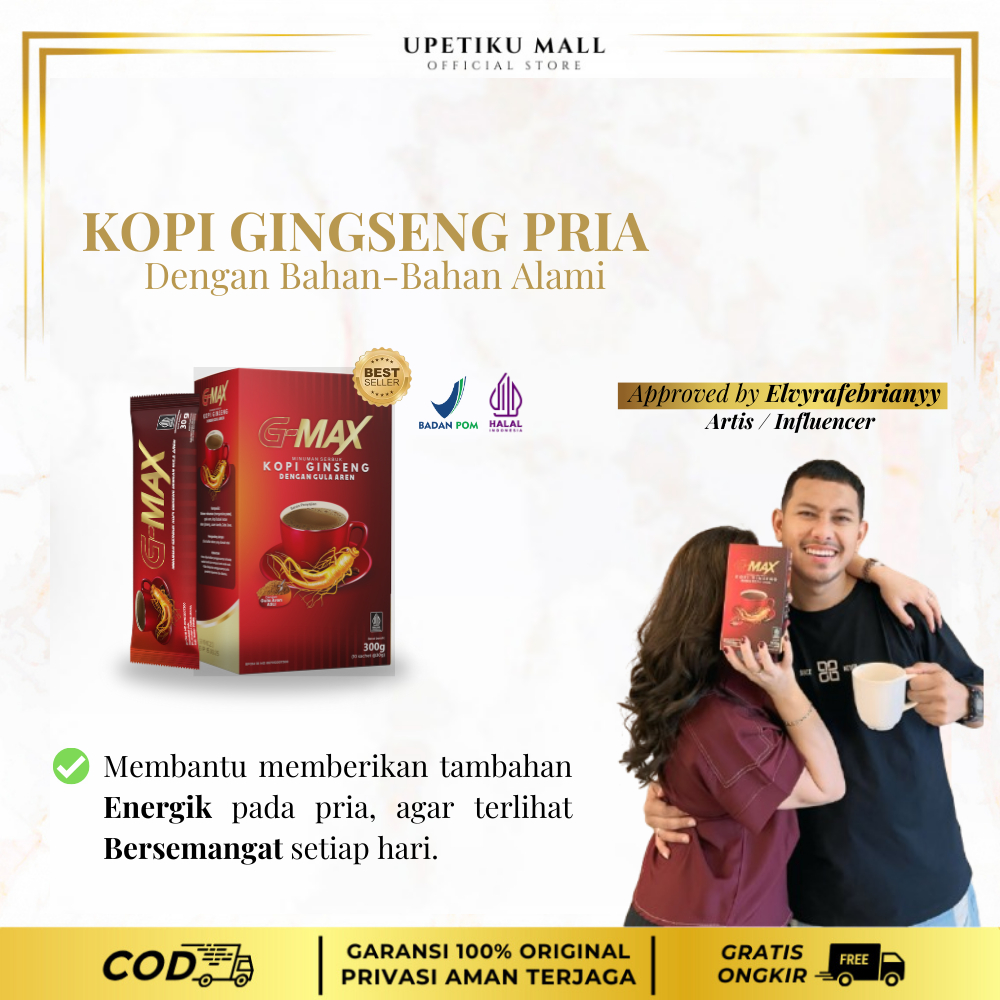 

KOPI G MAX ORIGINAL MINUMAN EXTRA GINGSENG 100% BPOM & HALAL - KOPI STAMINA PRIA TAHAN LAMA AMAN