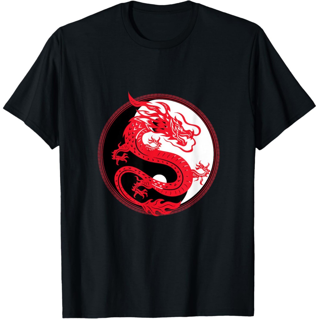 Kaos Mitos Budaya Naga Yin dan Yang Hadiah Cina