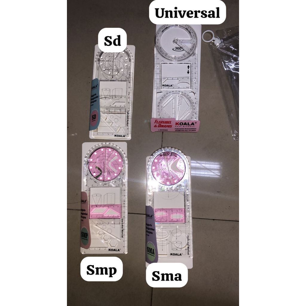 

penggaris magic matematika koala walito universal / sd / smp / sma walito satuan tabel kurva / ruang bangun / sudut / parabola / anotasi radiumdan lain lain ) busur derajat unik