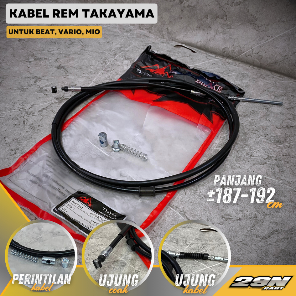 Brake Cable Tali Kabel Selang Rem Belakang Original TAKAYAMA Motor Mio soul Beat Vario