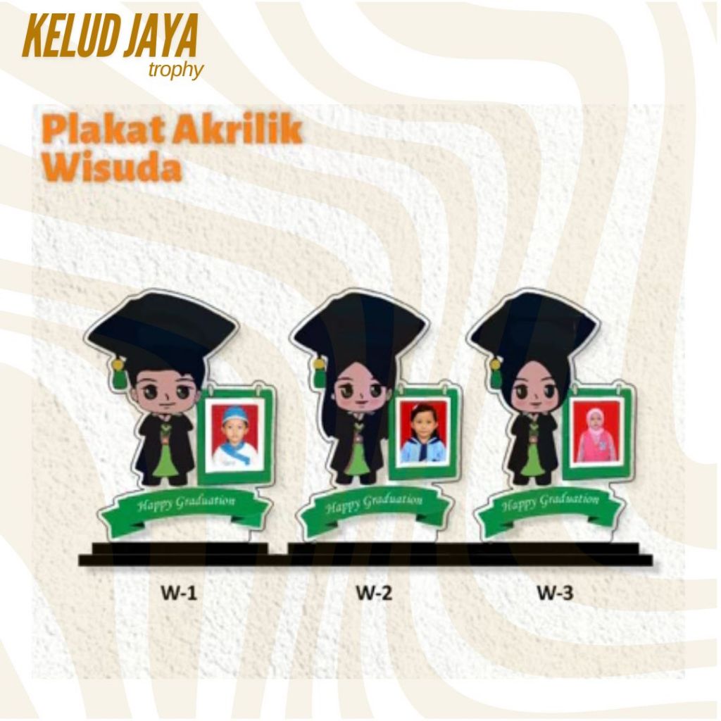 Piala Wisuda Akrilik Custom Plakat Wisuda Custom Bingkai Foto Siswa