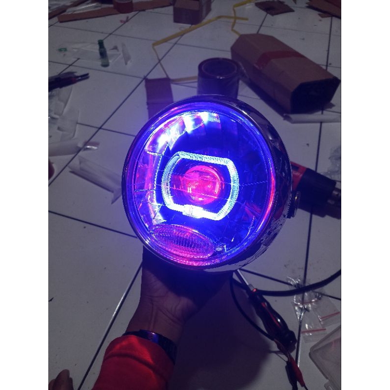 SET REFLEKTOR BILED ALA ALA LAMPU DEPAN BULAT VIXION OLD PNP RX KING
