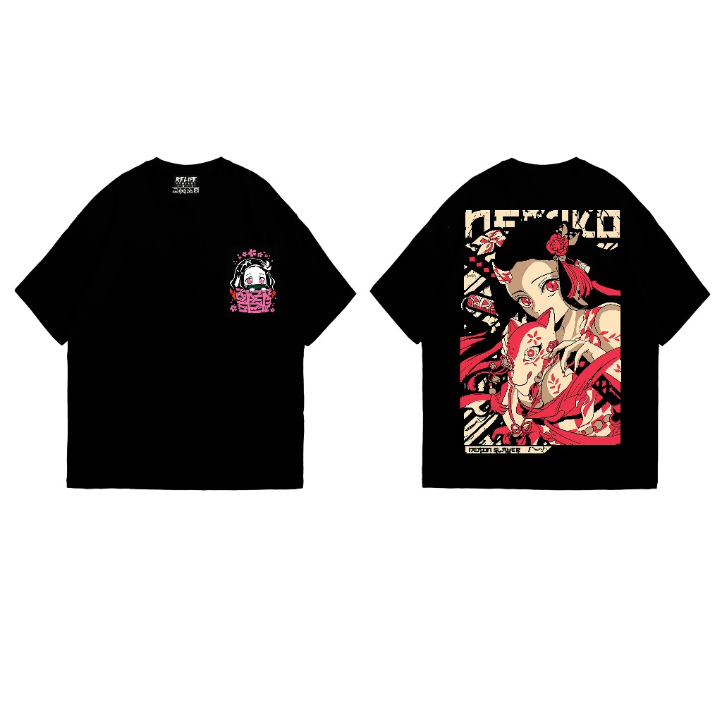Relife - Nezuko Demon slayer | Baju Design Anime | Baju Motif Depan Belakang