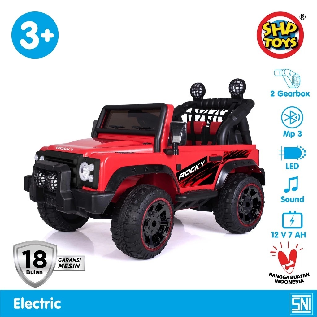 Rocky Volta Toys by SHP (Volta 5008) Mobil Mainan Aki 12v Remote Control Ban Karet