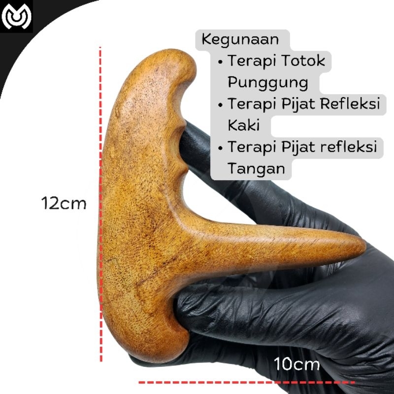 Alat Bantu Terapi Pijat Refleks Totok punggung Profesional "model Lanza" kayu Bidara asli Pijit tubu