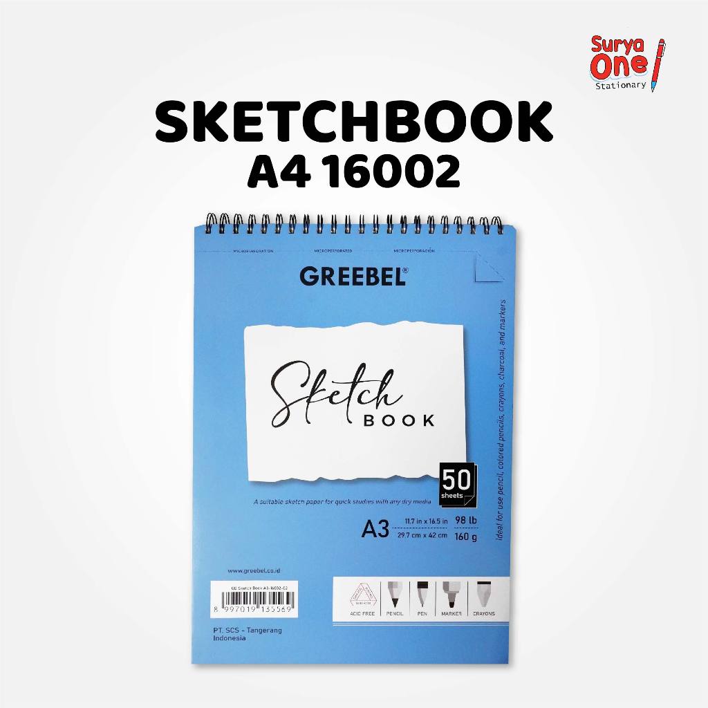 

Sketchbook Greebel A3 16002 50 Lembar / Buku Gambar A3 / Sketch Book / Buku Sketsa / Buku Menggambar / Painting Book Suryaone