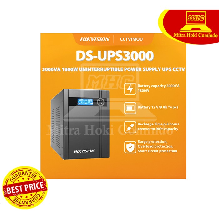 UPS HIKVISION DS-UPS3000 3000VA 1800W UNINTERRUPTIBLE POWERSUPPLY UPS CCTV