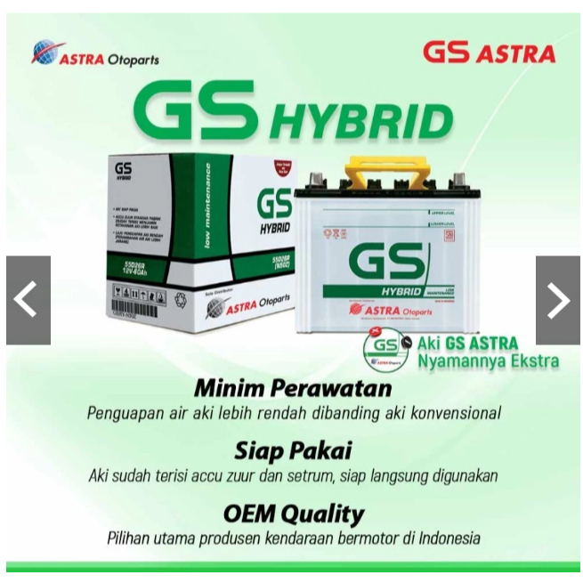 Aki GS ASTRA Hybrid NS60LS Yaris Innova Vios Sienta