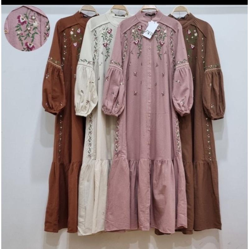 Gamis Bordir Linen