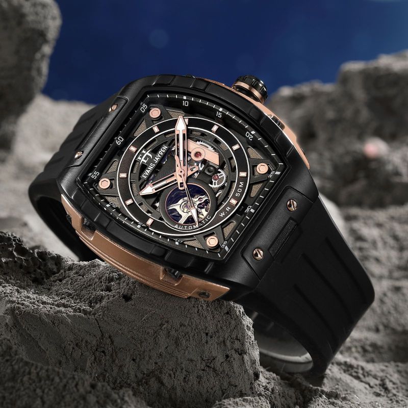 BUY 1 GET 1..JAM TANGAN PRIA EVANS JAYDEN ORIGINAL OTOMATIS 9611 RUBBER