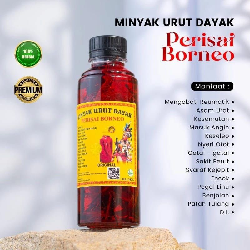 Minyak Dayak Asli Kalimantan 250ml Minyak Urut Dayak Obat Gosok Urut Patah Tulang, Keseleo, Rematik