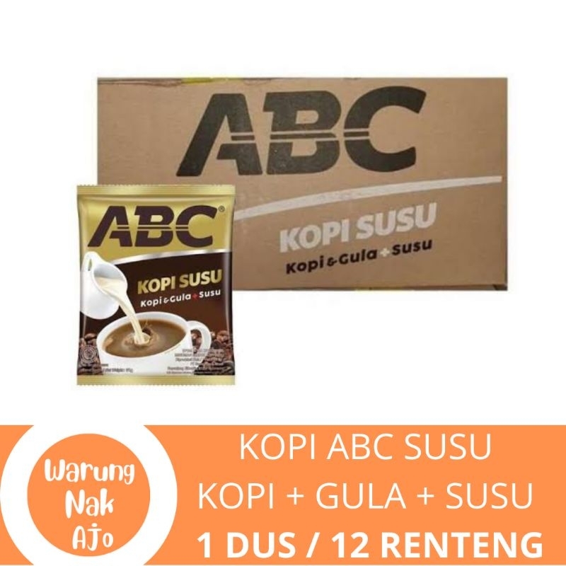 

Kopi ABC Susu Kopi + Gula + Susu 1 Dus