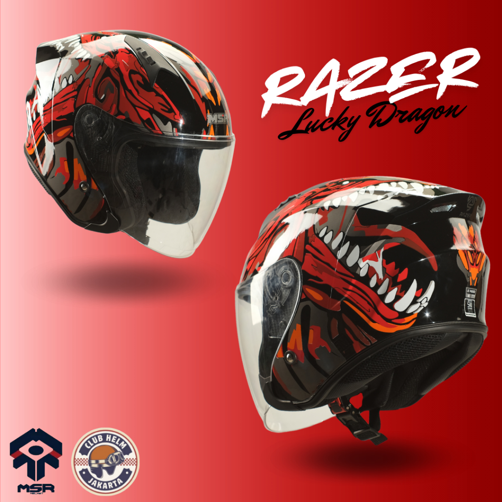 Helm Dewasa MSR Razer Dragon Pria Wanita Laki Laki Perempuan SNI