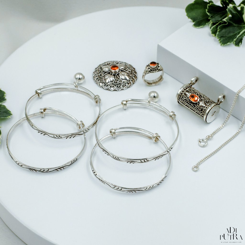 Inspirasi Set Metelu Bulanan Perak 925 - BEST SELLER // Gelang Bayi, Badong Bayi, Kalung Bayi Perak 