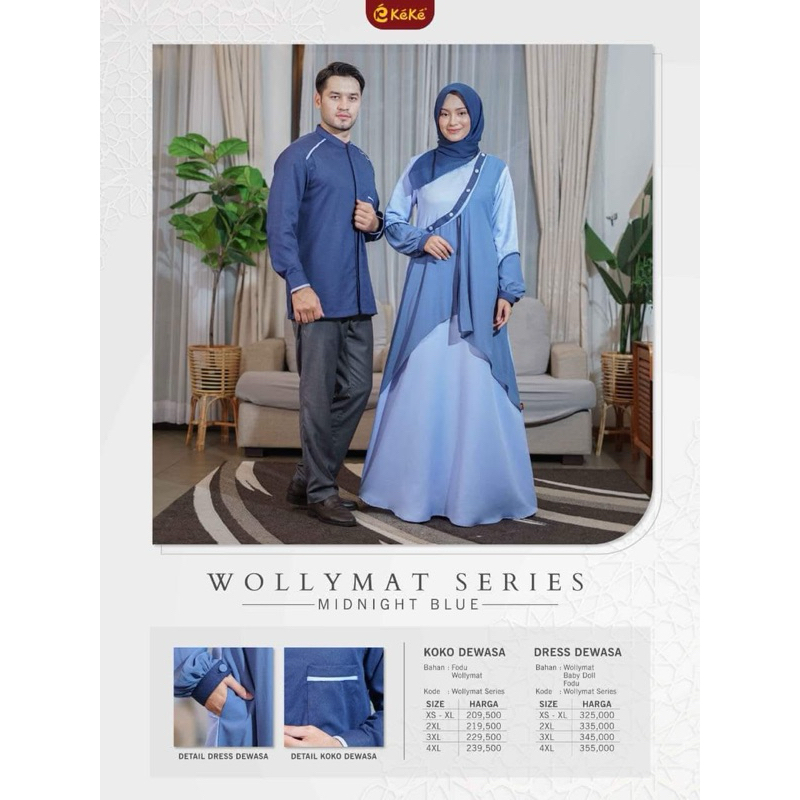 Sarimbit Keke Wollymat Series Midnight Blue