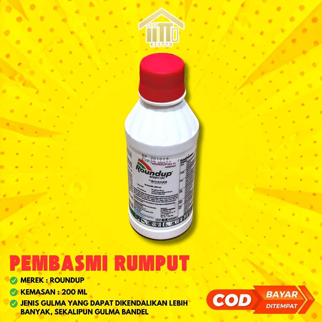 OBAT PEMBASMI RUMPUT ROUNDUP / RONDAP PEMBASMI RUMPUT / GULMA 200 ML / OBAT PEMBASMI RUMPUT LIAR ROU