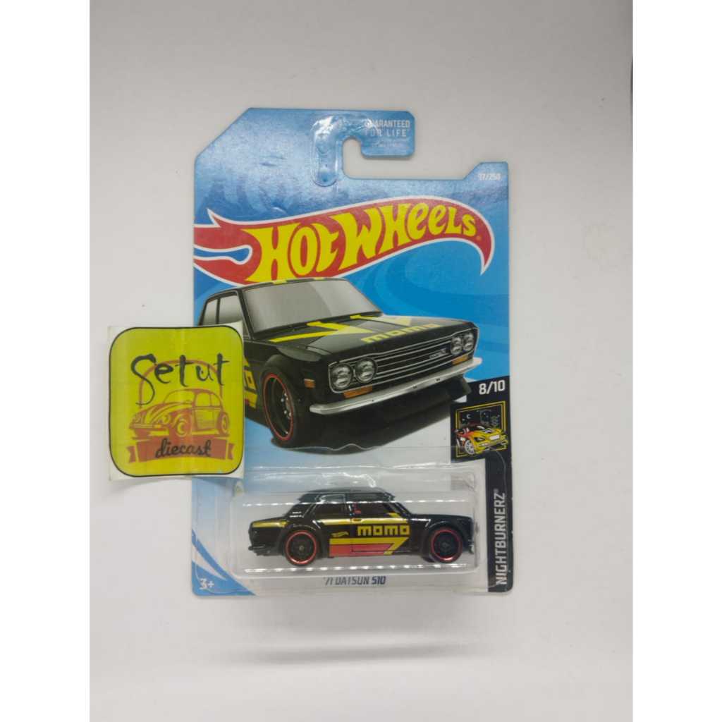 HOT WHEELS HOTWHEELS MOMO 71 DATSUN 510 EXCLUSIVE RECOLOR HITAM BLACK