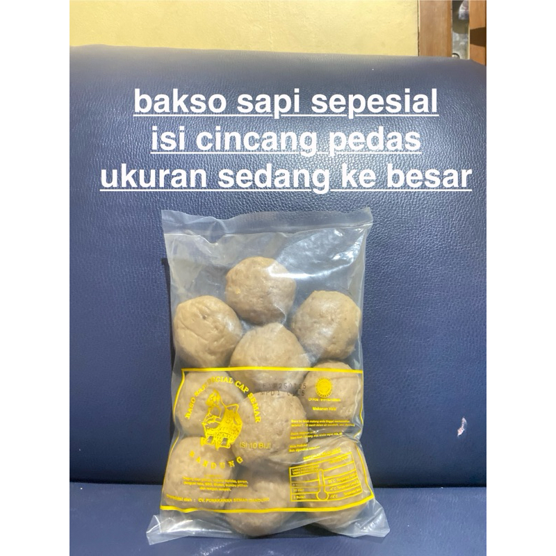 

bakso sapi spesial isi cincang pedas isi 10 butir