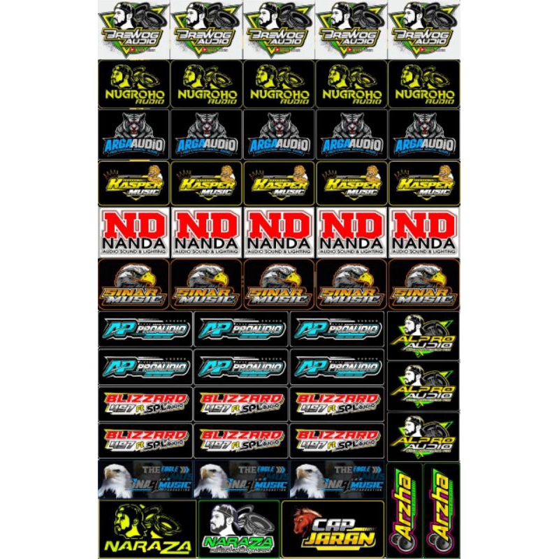

53 PCS STIKER SOUND MINIATUR BAHAN ANTI AIR | STIKER SOUND ANTI AIR | STIKER VYNIL 1 LEMBAR