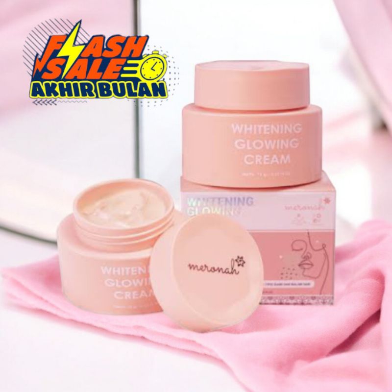 (PROMO) Meronah Whitening Glowing Cream 2in1 Cream Siang/Malam Semua Jenis Kulit Krim wajah Glowing 