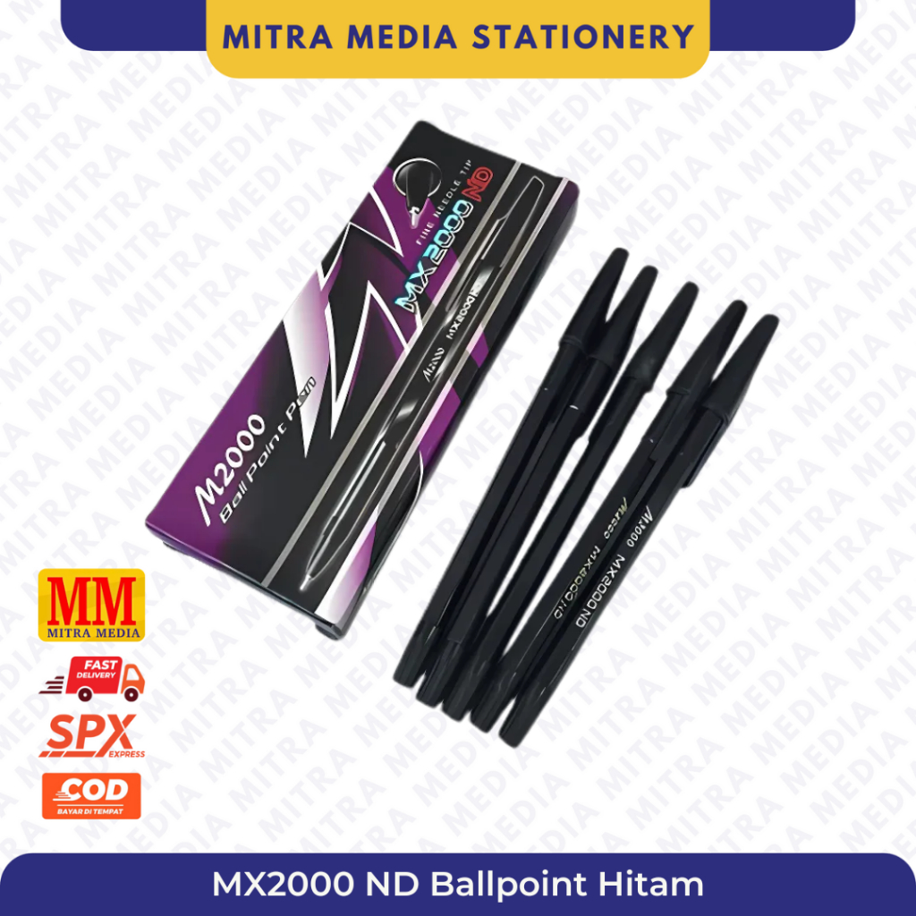

Pulpen BallPoint M2000 Hitam MX2000 ND / Pena Murah Ekonomis