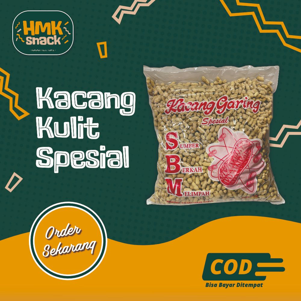 

Kacang kulit Sangrai Renyah Spesial kemasan 500 gram 250 gram gurih