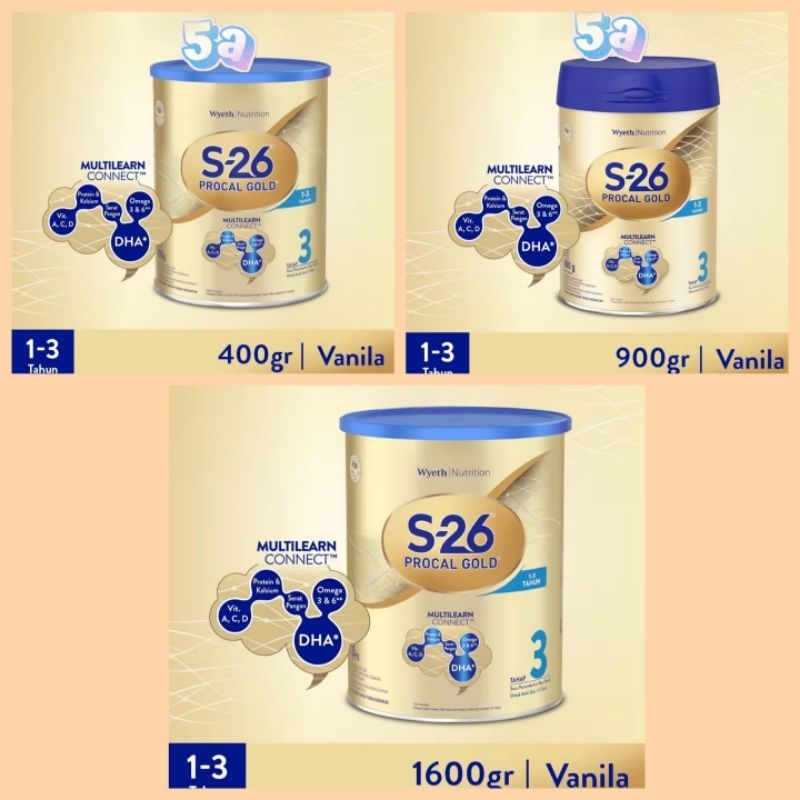 S26 Procal GOLD Tahap 3 Vanila Usia 1-3 Tahun Susu Procal