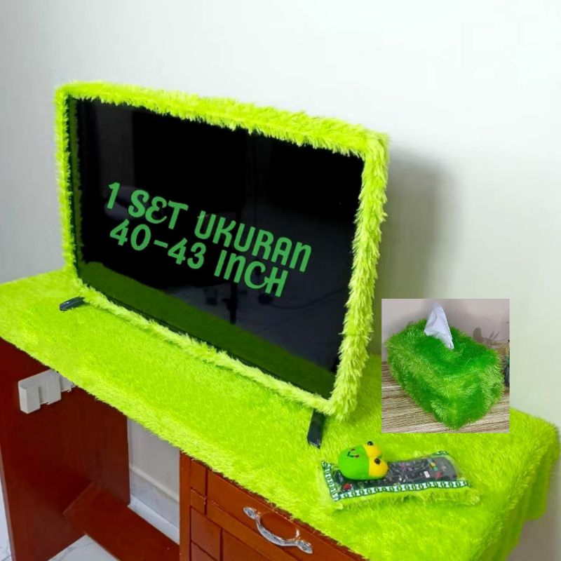 1 Set Bando Tv Led 40-43 inch + Sarung tisu + Taplak meja + Sarung remote karakter