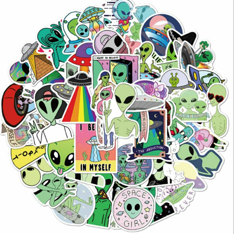 

Stiker Pack Alien Stiker Kartun Alien Stiker High Quality, Stiker Aesthetic Stiker Laptop Stiker Helm Stiker Tumblr Stiker HP, Aksesoris Hp , Anti Air