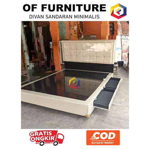 Divan sandaran laci lebar minimalis modern