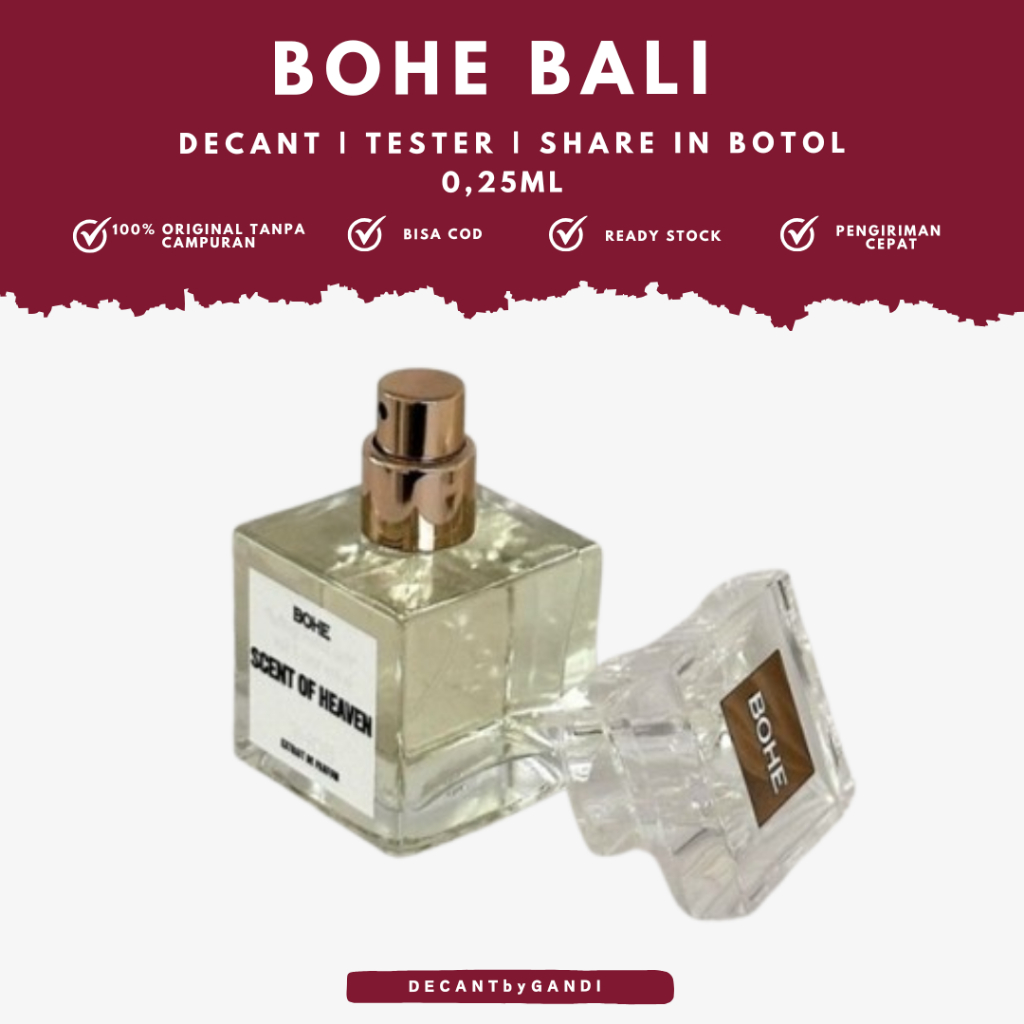SHARE DECANT BOHE Bali Parfume Zior Extrait De Parfum ORIGINAL 0,25ML NOIR HEDON LADYBOSS BISOU
