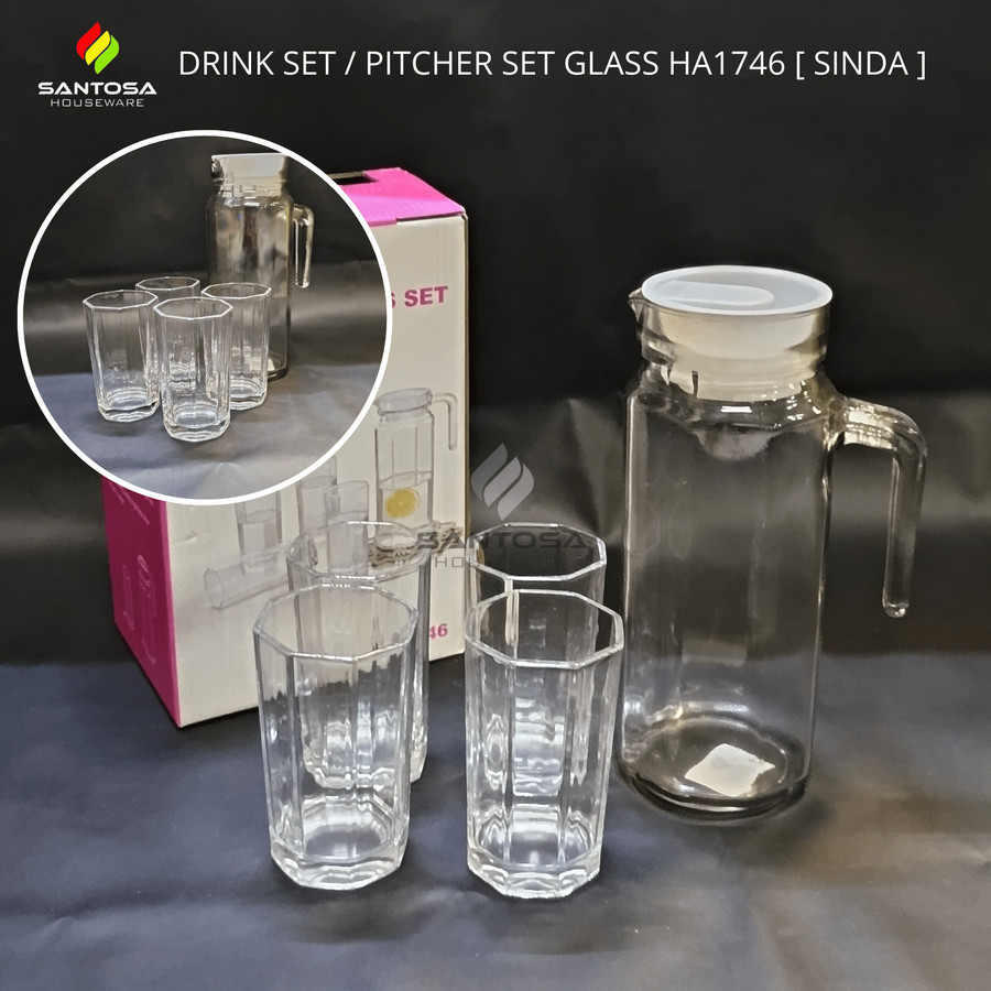 Drink Set / Picher Set Glass Ha1746 [ Sinda ]