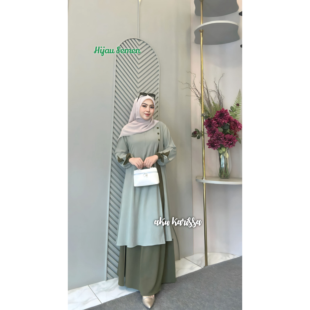 AKU KARISSA Setrok Malay Qinara yang paling banyak dicari setelan rok syari mode malay