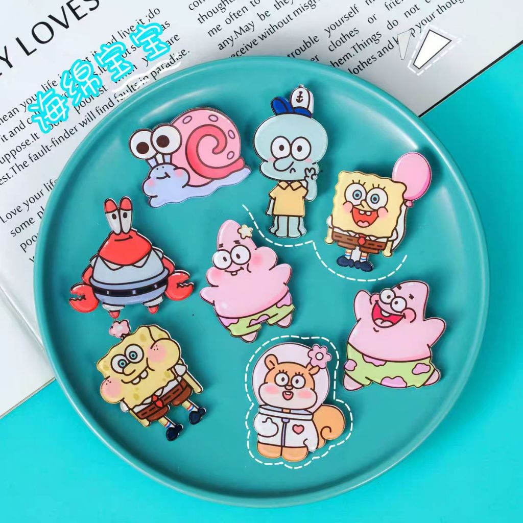 ✨COD Tas Bros Lucu Toy Story Pin Akrilik Lucu Kartun Lencana Karakter Bros Liontin SpongeBob Bros Ta