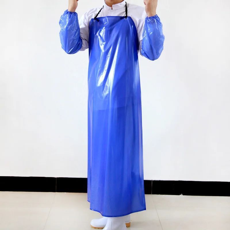 Biru Apron Plastik Celemek Plastik Anti Air Apron Pvc Apron Anti Air Waterproof Celemek Apron