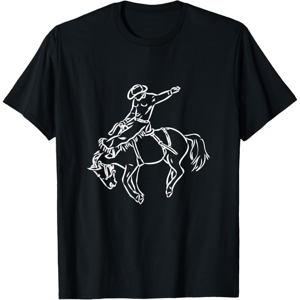 Kaos Vintage Rodeo Kemeja Bucking Bronco Berkuda Koboi
