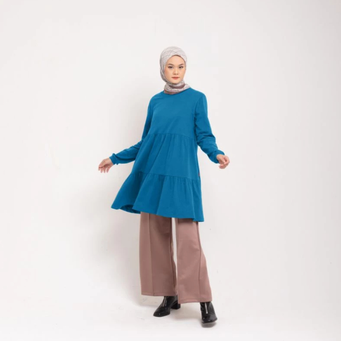 M TUNIC COMBED RUFFLES BOTTON - ATASAN KAOS DAUKY