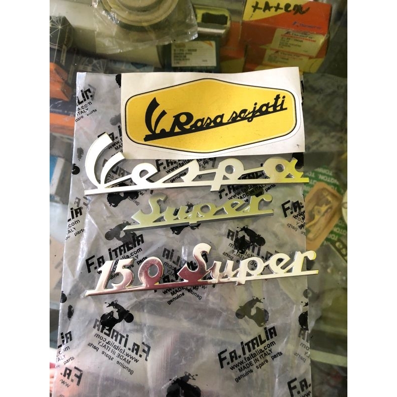 Emblem Vespa super set depan belakanh logo vespa super 66 vespa super 1966 Super Latin Original Fa I