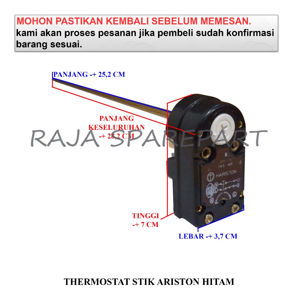 TSAH ARISTON / THERMOSTAT WATER HEATER / THERMOSTAT STIK ARISTON HITAM
