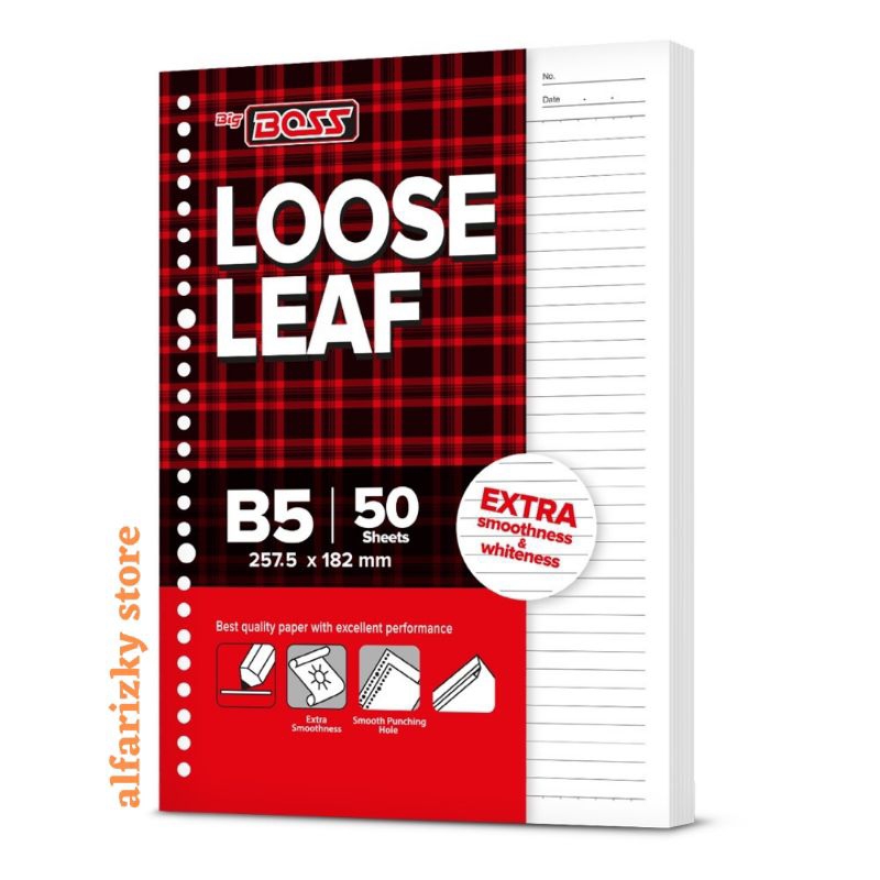 

Loose Leaf Big Boss Garis B5 50 Lembar - Kertas Binder