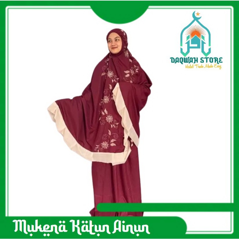 mukena katun rumbai bordir ainun / mukena katun jumbo / mukena adem / mukena katun mikro / mukena bo