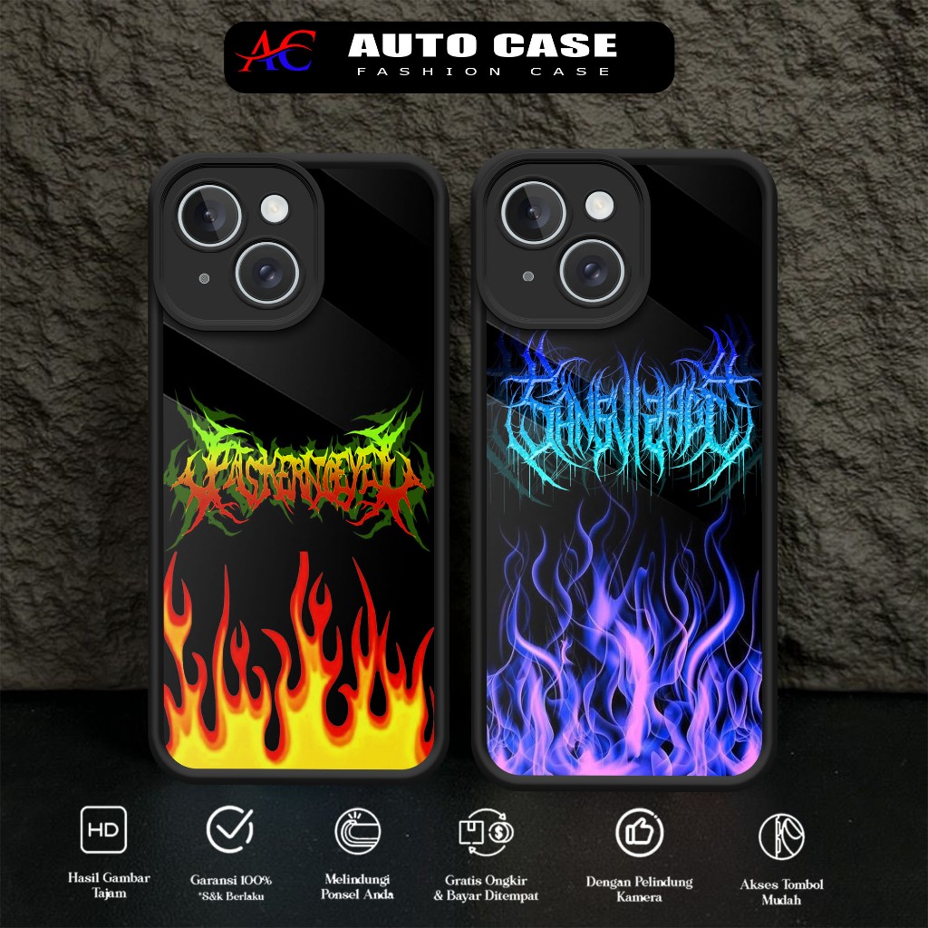 Case IPHONE 15 PLUS Auto Case Motif [ API ] Case Hp Glossy Casing Hardcase Softcase Bisa cod