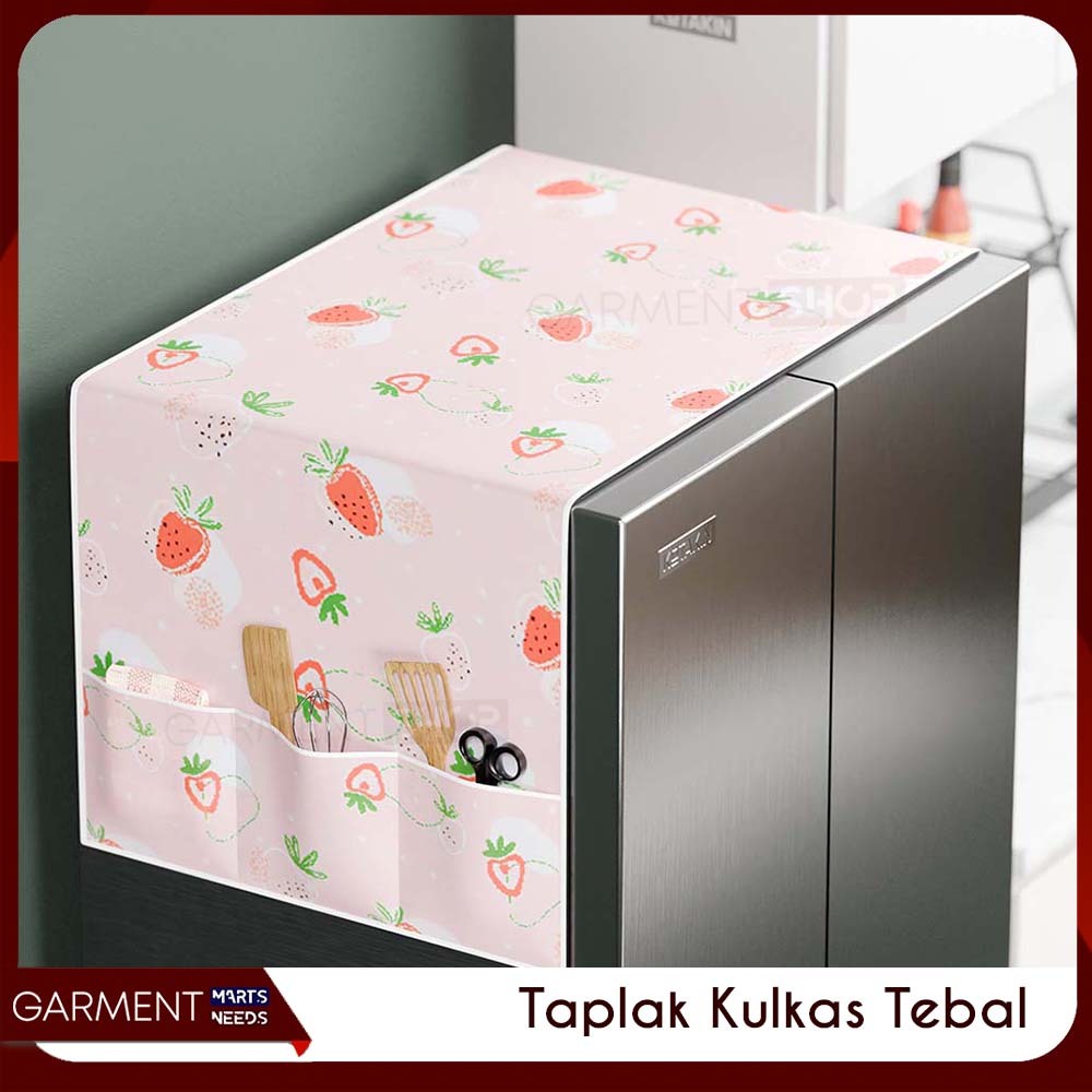 COVERKBB - Taplak Cover Kulkas Besar 2 Pintu Bahan PEVA Tebal Premium Waterproof Sarung Pelindung At