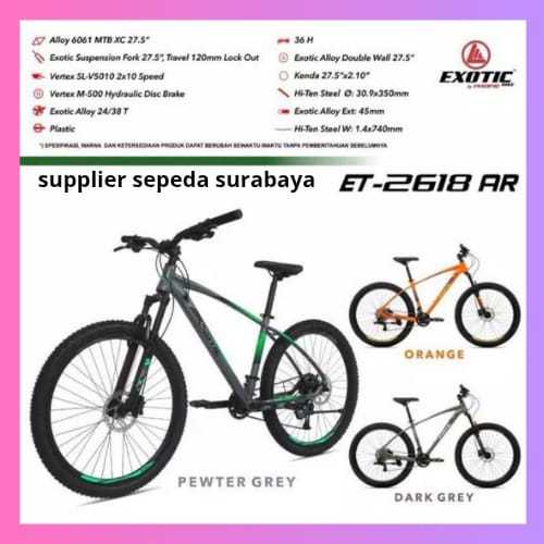 SEPEDA GUNUNG MTB 27,5 EXOTIC ET 2618 AR ALLOY HIDROLIK 10 SPEED - SEPEDA READY SIAP KIRIM - NEW
