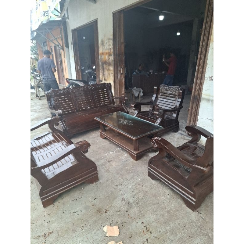 kursi kayu asli jati model gajah jumbo